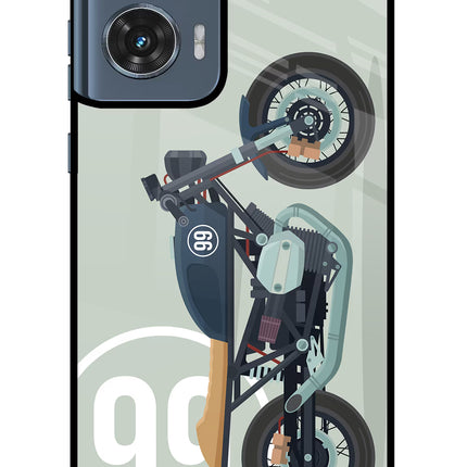 Classic Cafe Racer 99 Moto Edge 50 Fusion Glass Case Back Cover by Casekaro
