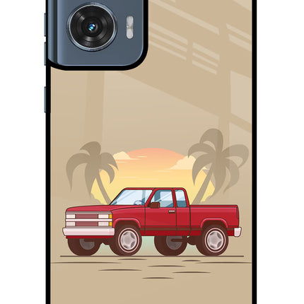 Desert Classic Drive Moto Edge 50 Fusion Glass Case Back Cover by Casekaro