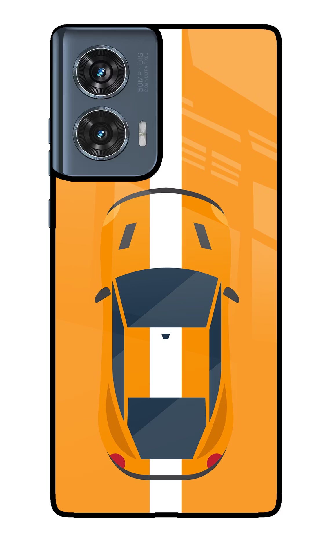 Highway Pursuit Moto Edge 50 Fusion Glass Case Back Cover by Casekaro