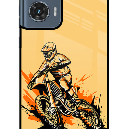 Off-Road Fury Moto Edge 50 Fusion Glass Case Back Cover by Casekaro