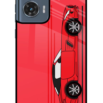 Red Velocity Moto Edge 50 Fusion Glass Case Back Cover by Casekaro