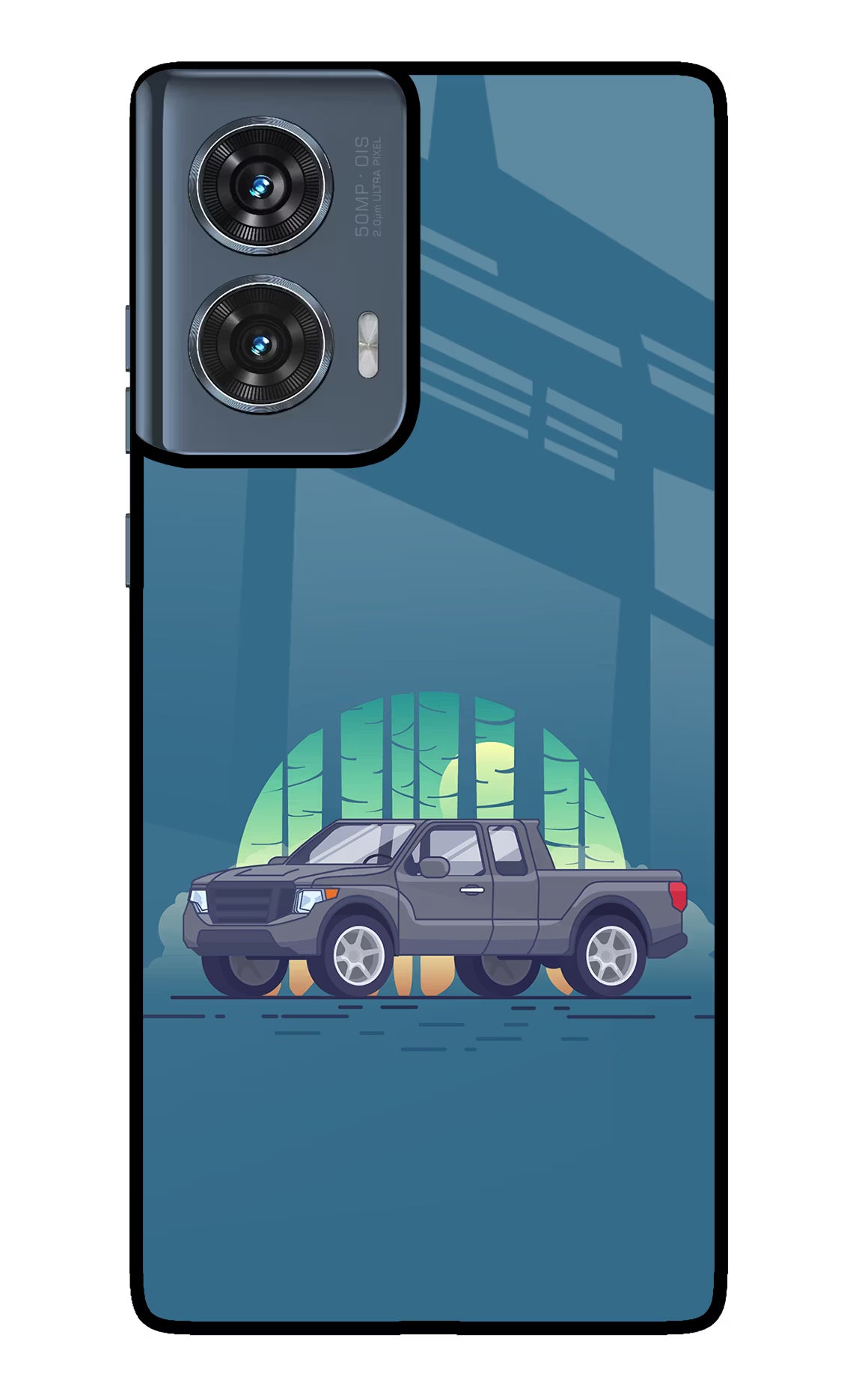 Retro Garage Vibe Moto Edge 50 Fusion Glass Case Back Cover by Casekaro