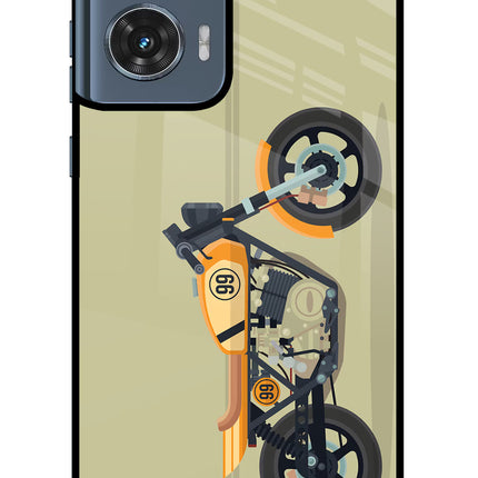 Vertical Speedster Moto Edge 50 Fusion Glass Case Back Cover by Casekaro