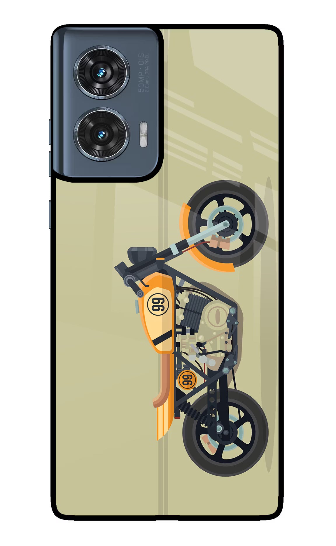 Vertical Speedster Moto Edge 50 Fusion Glass Case Back Cover by Casekaro