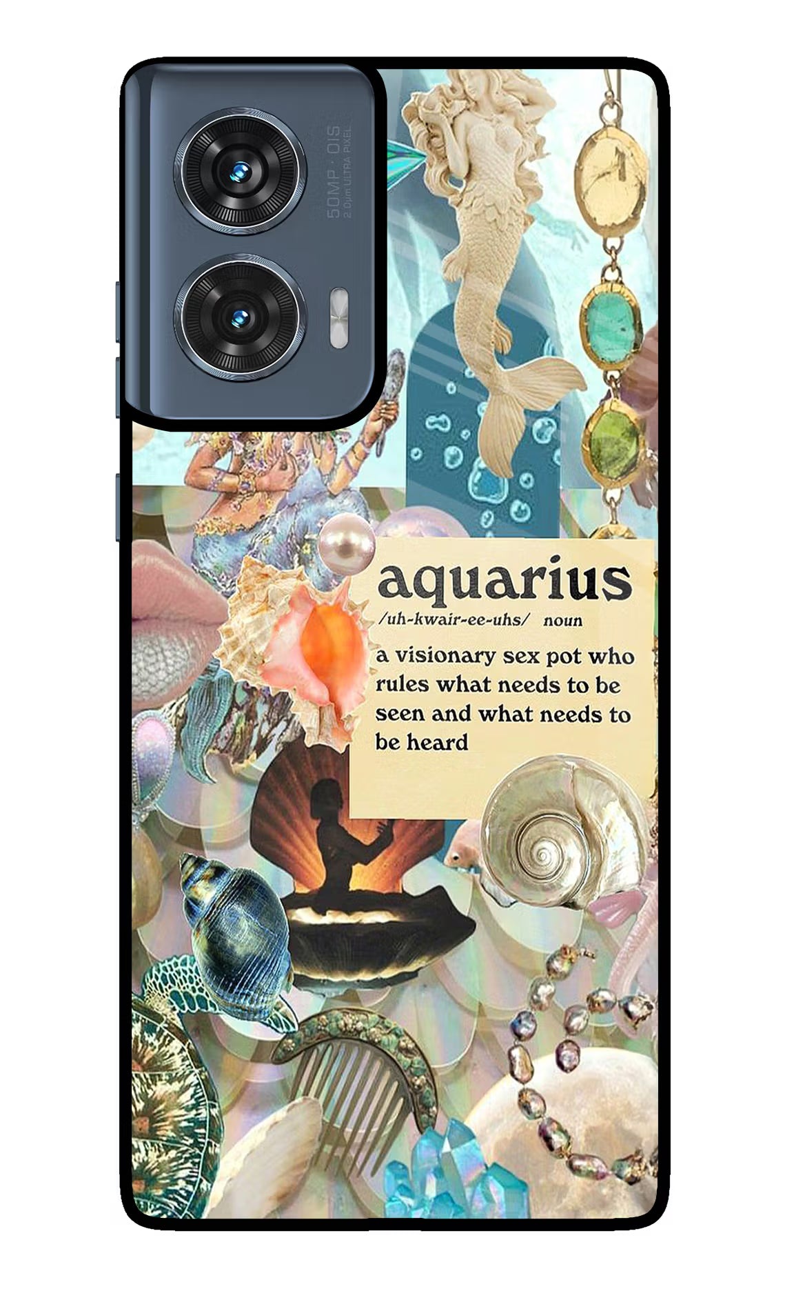 Aquarius Zodiac Moto Edge 50 Fusion Glass Case Back Cover by Casekaro