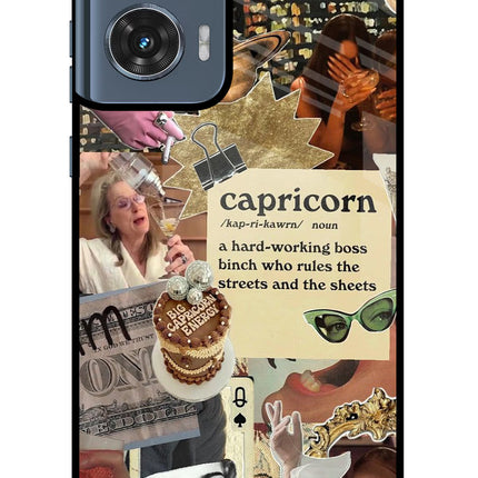 Capricorn Zodiac Moto Edge 50 Fusion Glass Case Back Cover by Casekaro