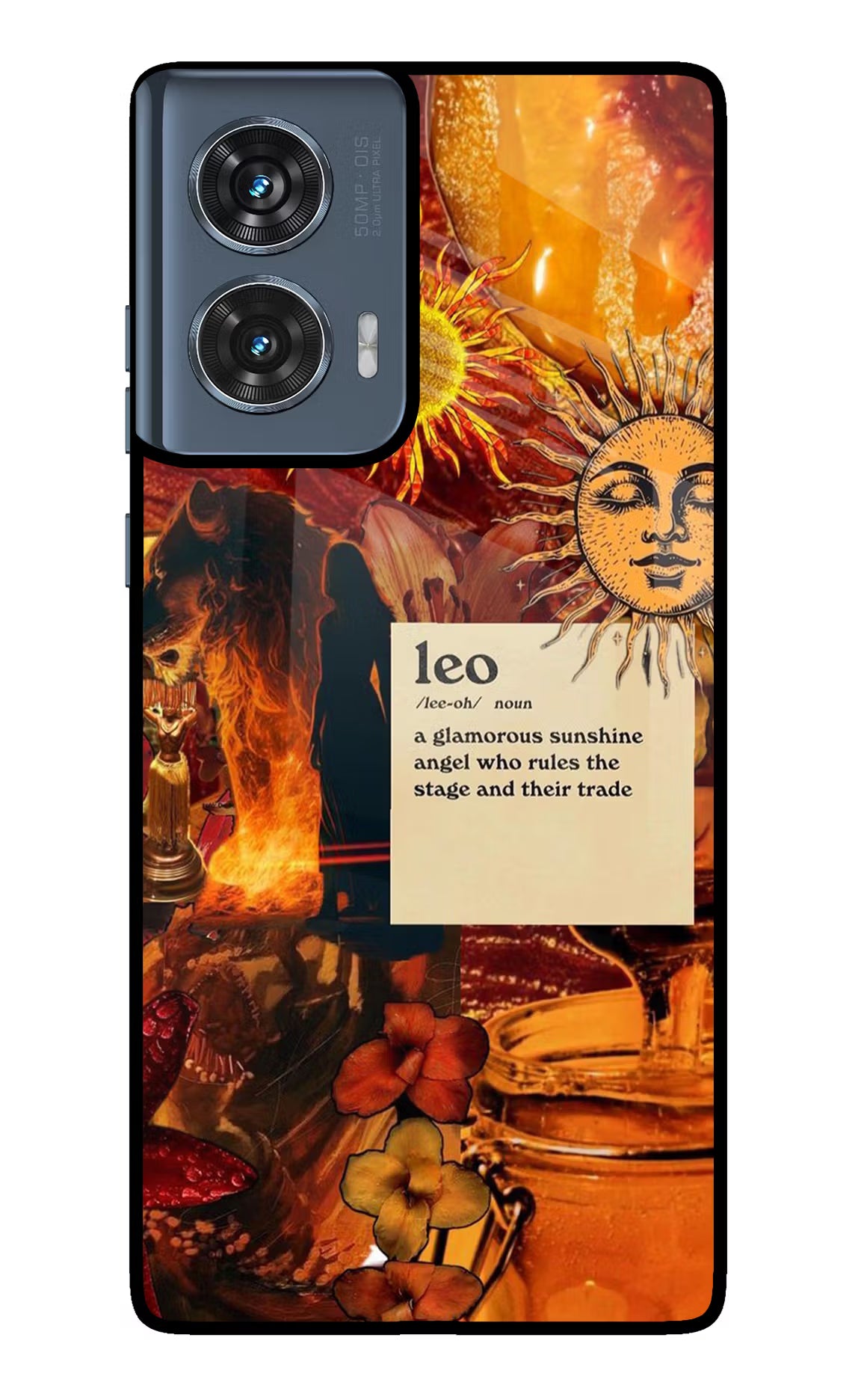 Leo Zodiac Moto Edge 50 Fusion Glass Case
