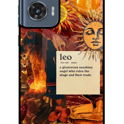 Leo Zodiac Moto Edge 50 Fusion Glass Case Back Cover by Casekaro
