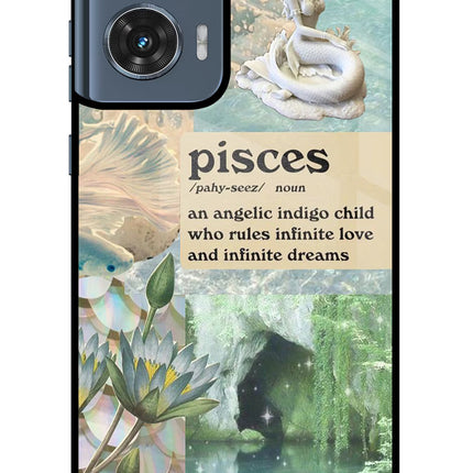 Pisces Zodiac Moto Edge 50 Fusion Glass Case Back Cover by Casekaro