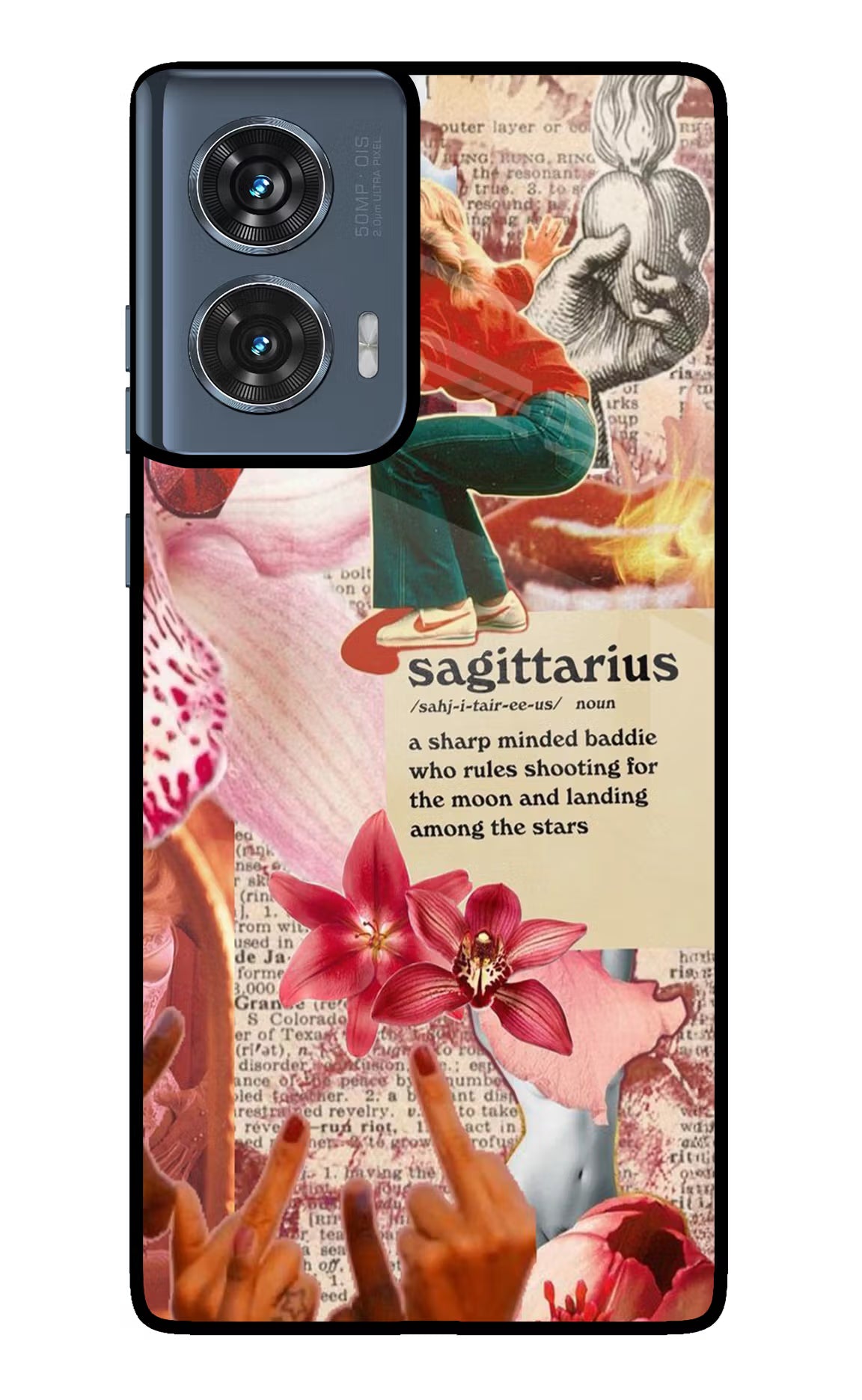 Sagittarius Zodiac Moto Edge 50 Fusion Glass Case