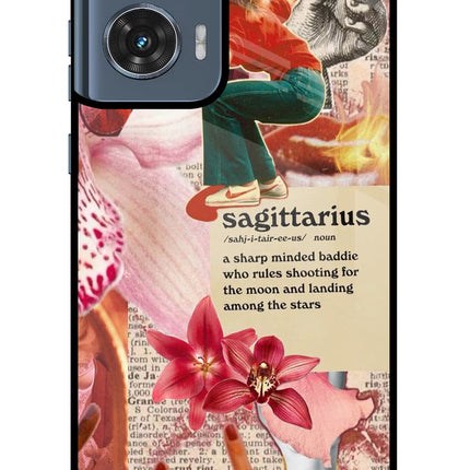 Sagittarius Zodiac Moto Edge 50 Fusion Glass Case Back Cover by Casekaro