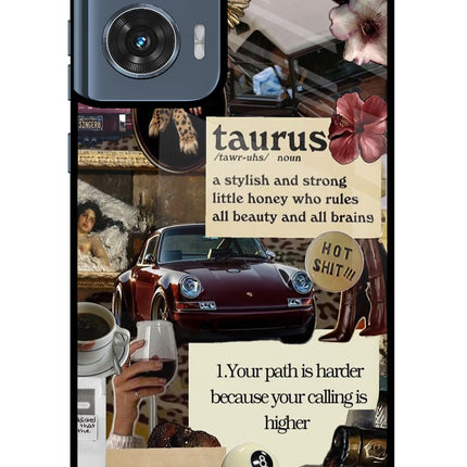 Taurus Zodiac Moto Edge 50 Fusion Glass Case Back Cover by Casekaro
