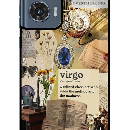 Virgo Zodiac Moto Edge 50 Fusion Glass Case Back Cover by Casekaro