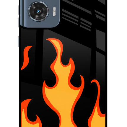 Fired Up – Black Moto Edge 50 Fusion Glass Case Back Cover by Casekaro