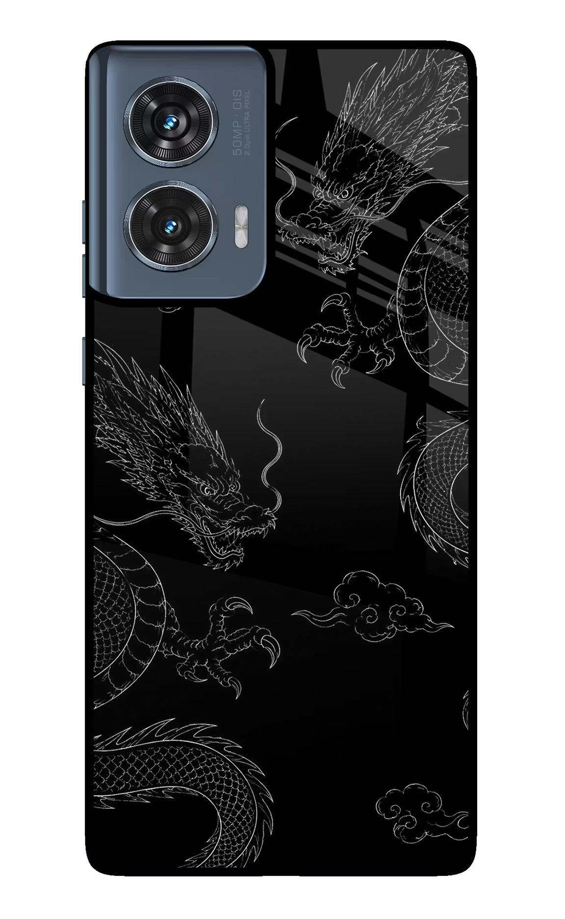 Twin Dragons Moto Edge 50 Fusion Glass Case Back Cover by Casekaro