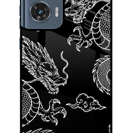 Twin Dragons Moto Edge 50 Fusion Glass Case Back Cover by Casekaro