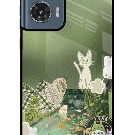 Aesthetic anime Moto Edge 50 Fusion Glass Case Back Cover by Casekaro
