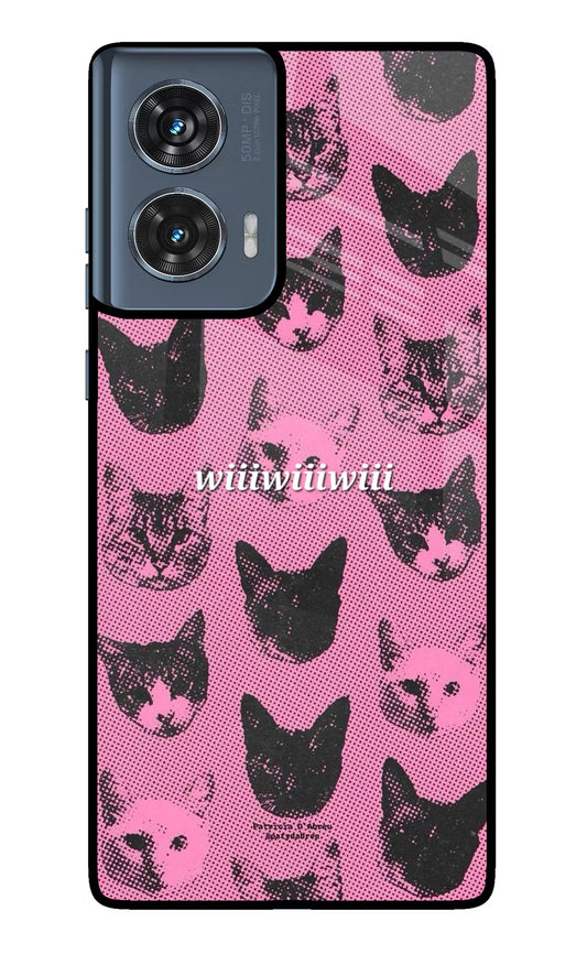 Pink Cats Moto Edge 50 Fusion Glass Case