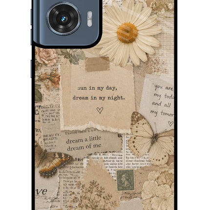 Vintage case Moto Edge 50 Fusion Glass Case Back Cover by Casekaro