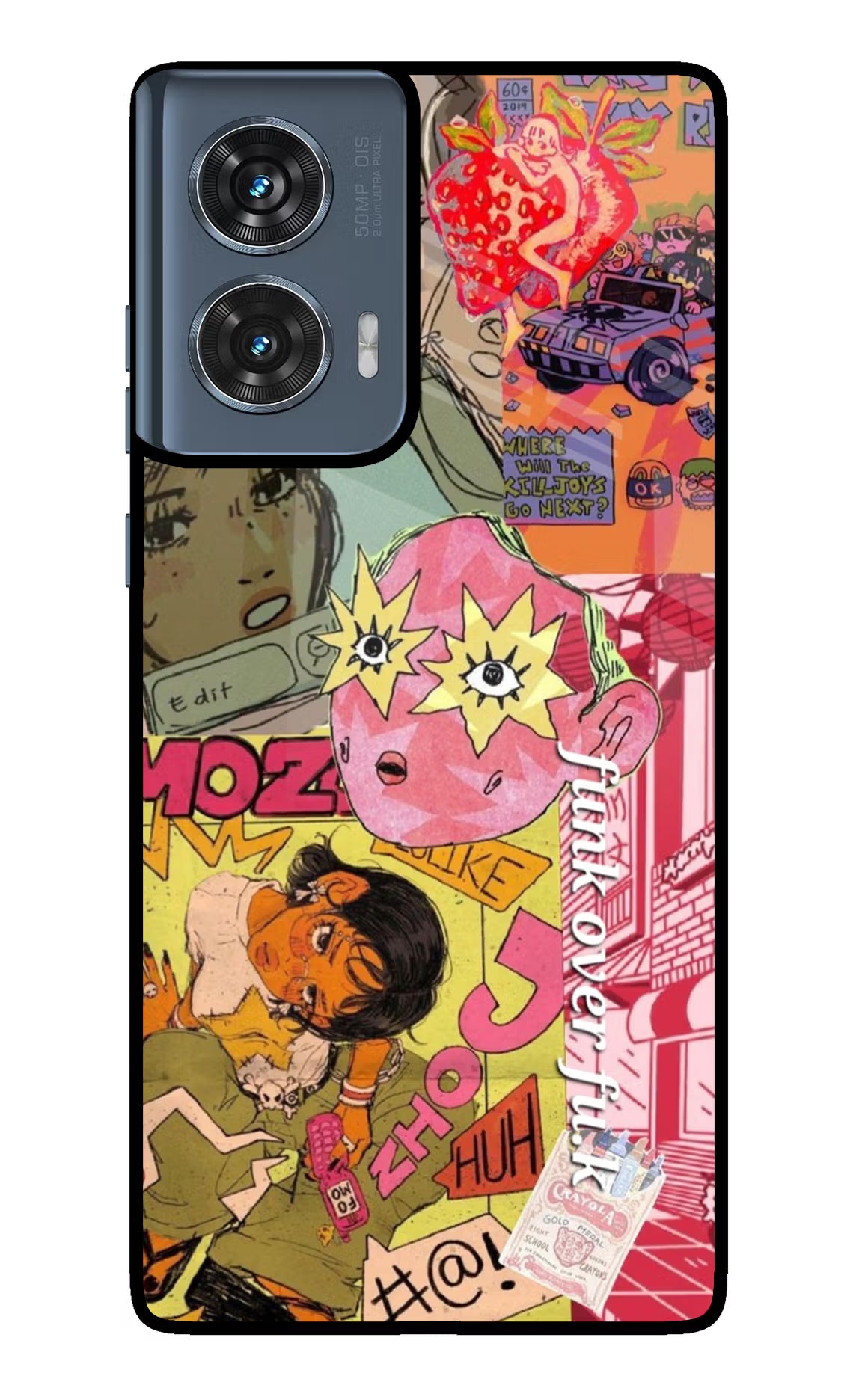 Funkover Moto Edge 50 Fusion Glass Case Back Cover by Casekaro