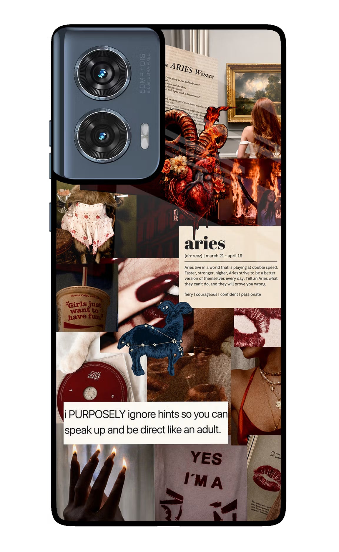 Zodiac Aries Moto Edge 50 Fusion Glass Case