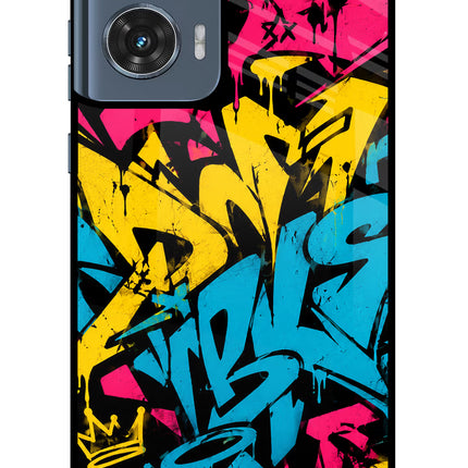 Graffiti Vibe Moto Edge 50 Fusion Glass Case Back Cover by Casekaro