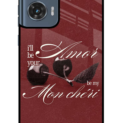 Velvet Cherry Moto Edge 50 Fusion Glass Case Back Cover by Casekaro