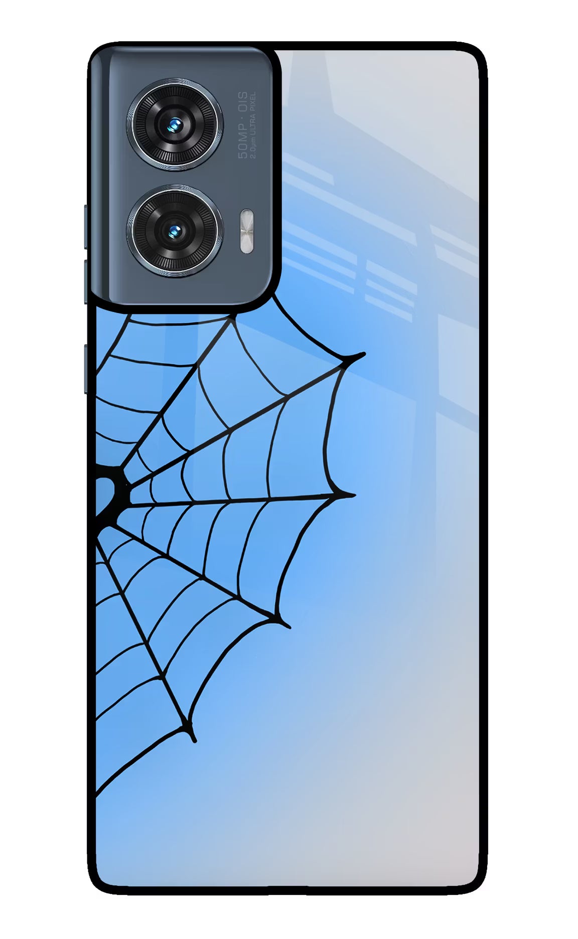 Blue Web Moto Edge 50 Fusion Glass Case