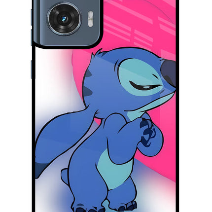 Stitch Hug Moto Edge 50 Fusion Glass Case Back Cover by Casekaro
