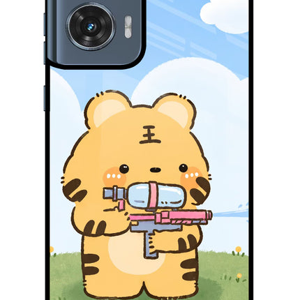 Tiger Treat Moto Edge 50 Fusion Glass Case Back Cover by Casekaro
