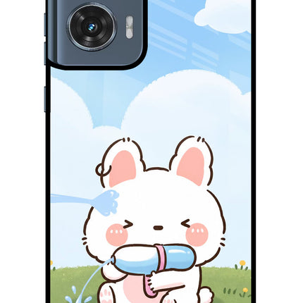 Bunny Treat Moto Edge 50 Fusion Glass Case Back Cover by Casekaro