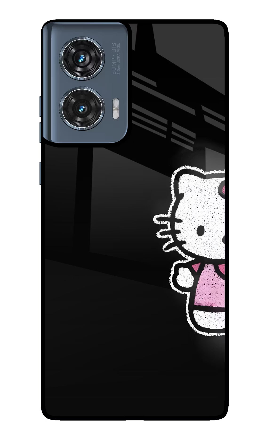 Kitty Charm Moto Edge 50 Fusion Glass Case