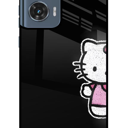 Kitty Charm Moto Edge 50 Fusion Glass Case Back Cover by Casekaro