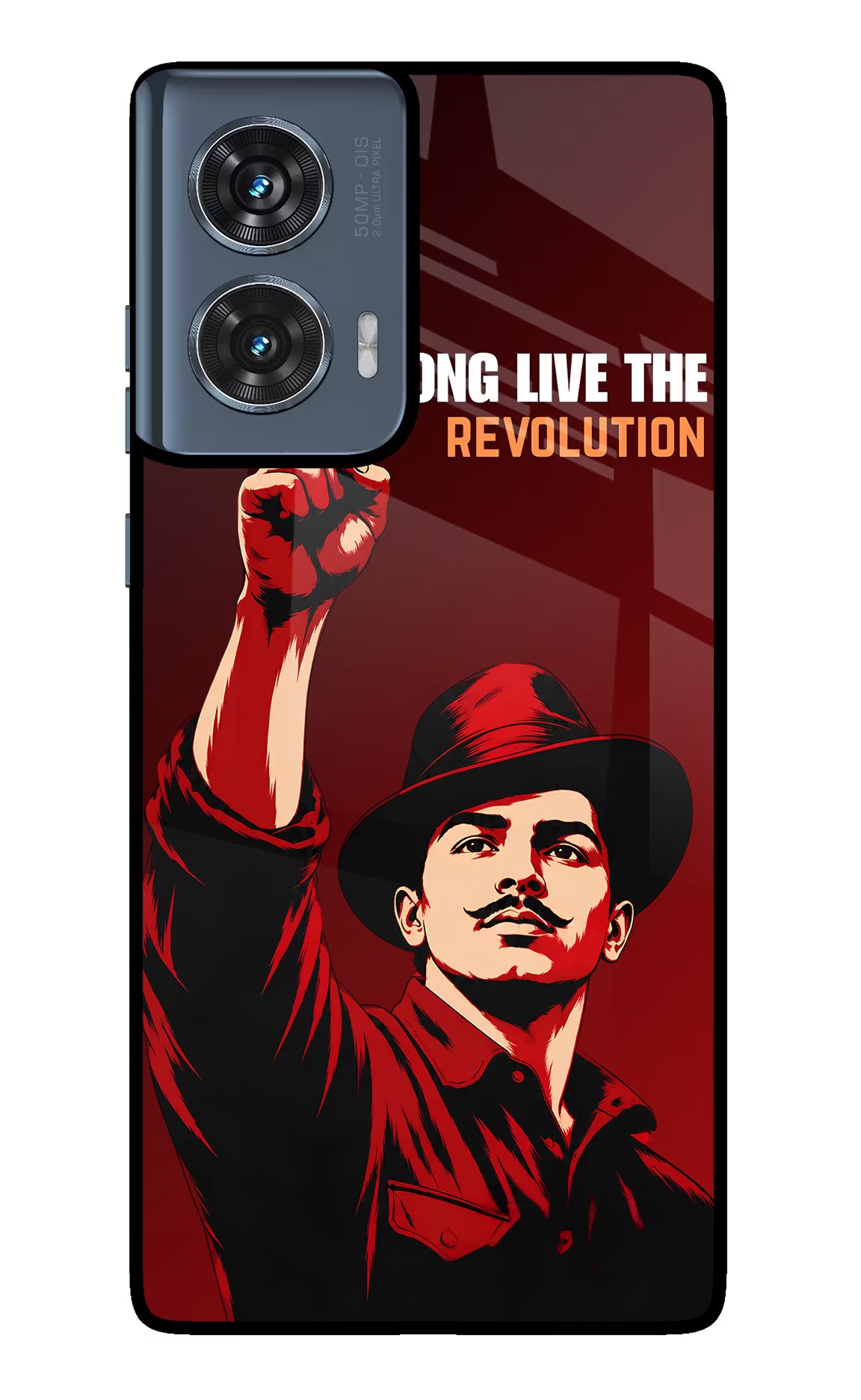 Bhagat Singh Revolution Moto Edge 50 Fusion Glass Case