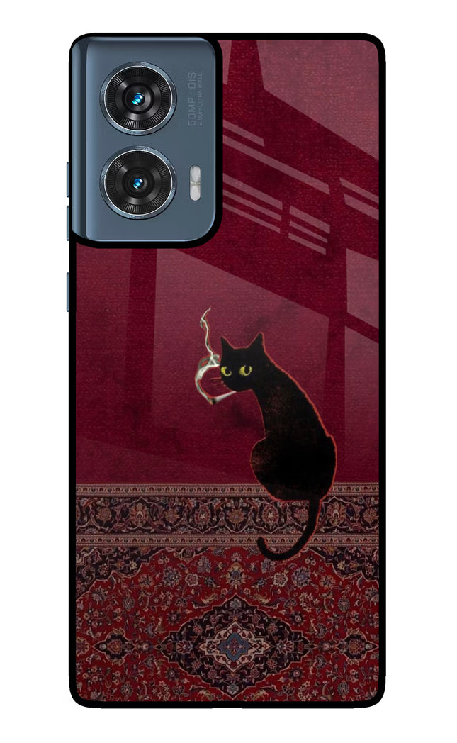 Midnight Cat Moto Edge 50 Fusion Glass Case