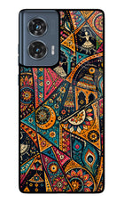 Folk Print Moto Edge 50 Fusion Glass Case