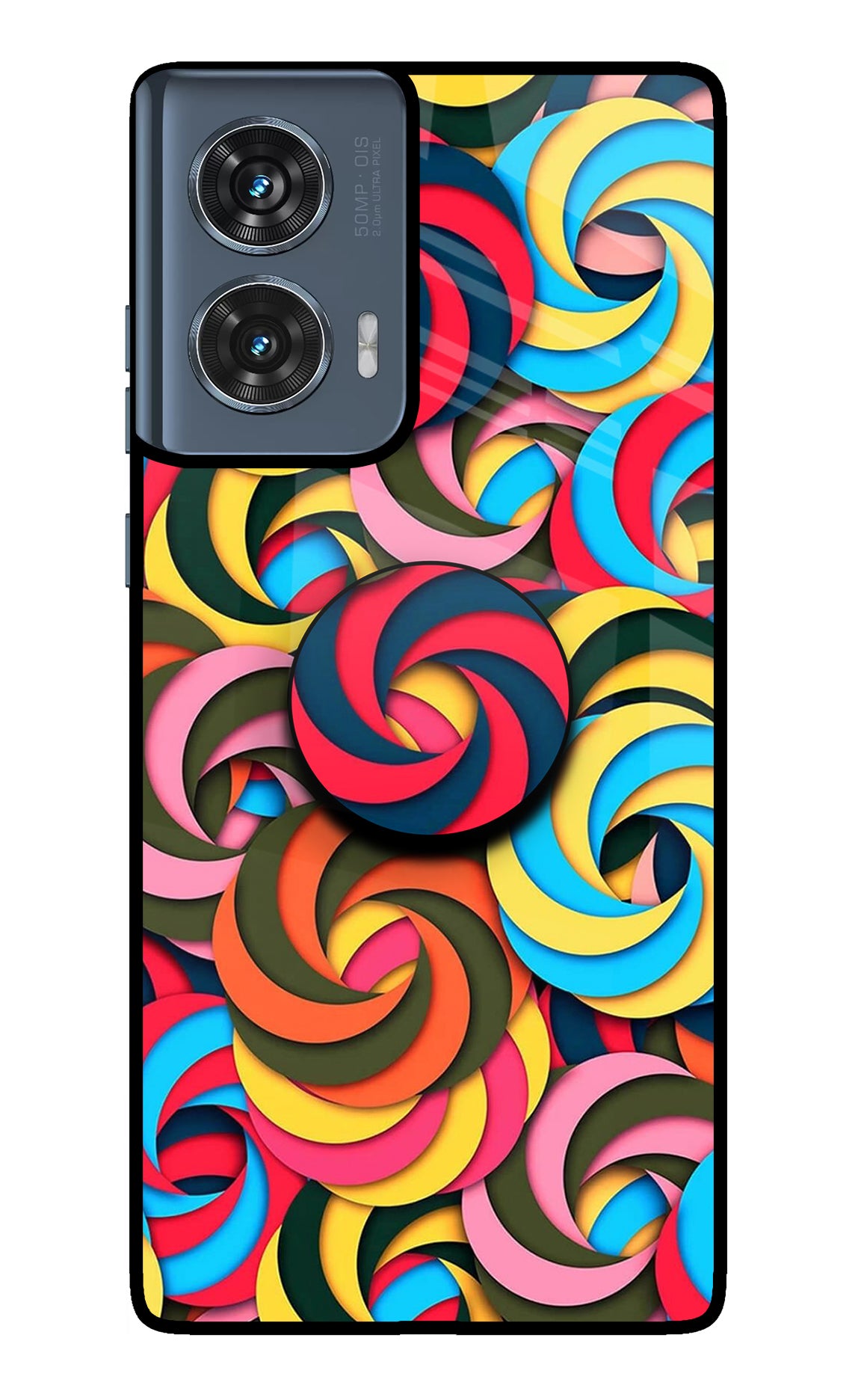 Spiral Pattern Moto Edge 50 Fusion Pop Case