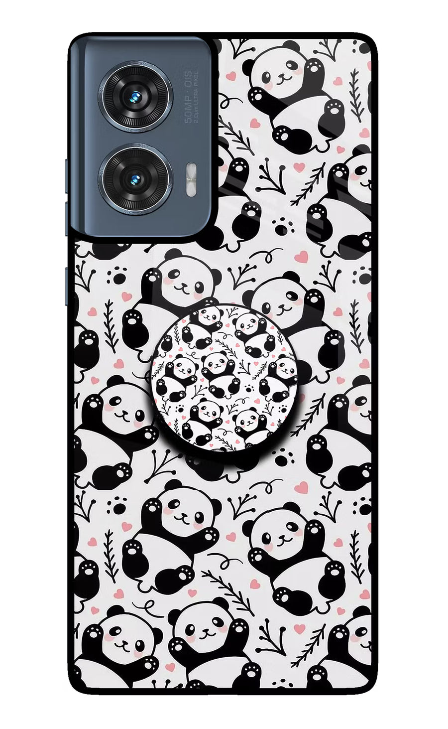 Cute Panda Moto Edge 50 Fusion Pop Case, Metal case