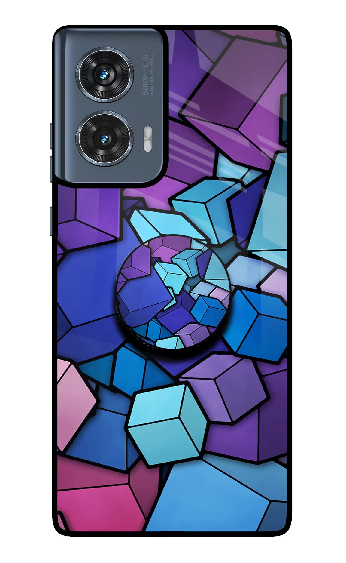 Cubic Abstract Moto Edge 50 Fusion Pop Case by Casekaro