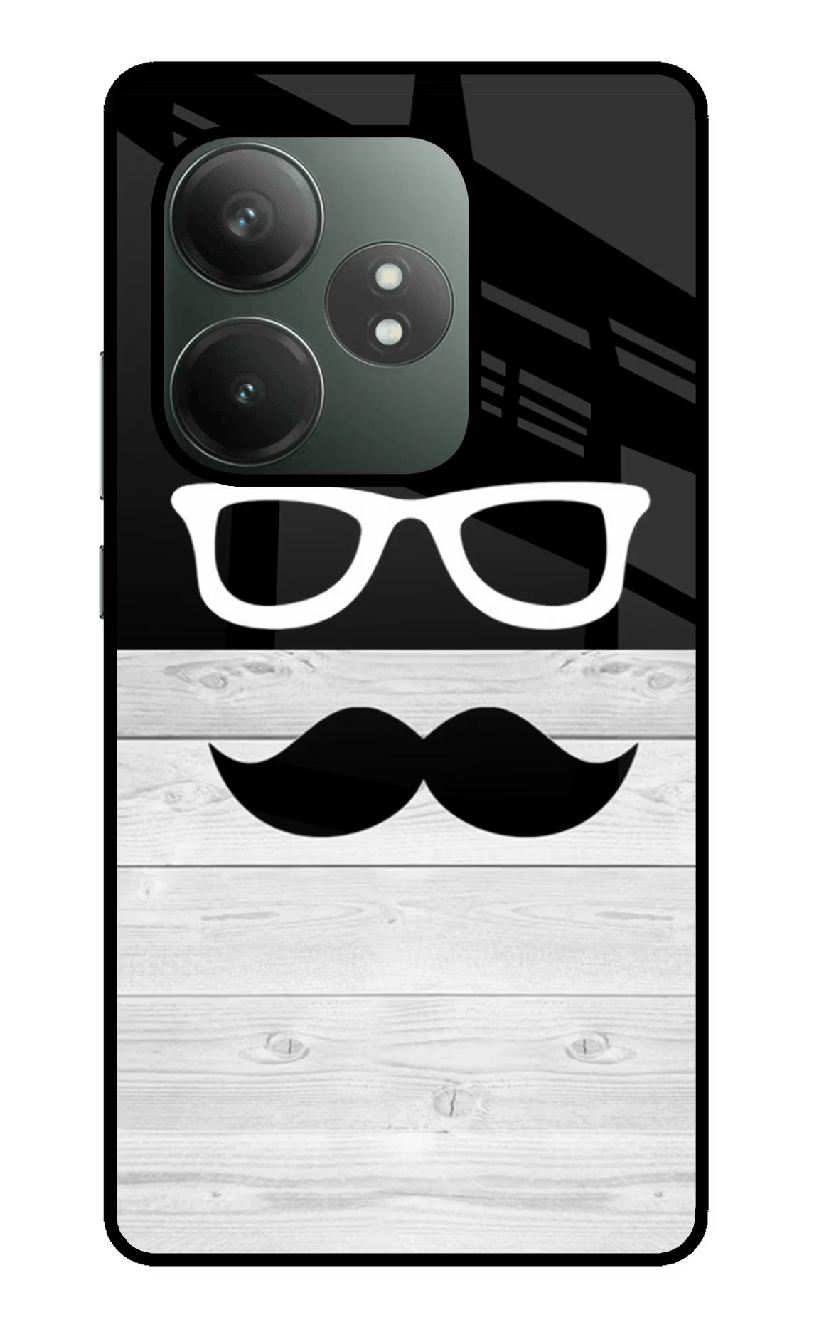 Mustache Realme GT 6T 5G Glass Case Back Cover by Casekaro