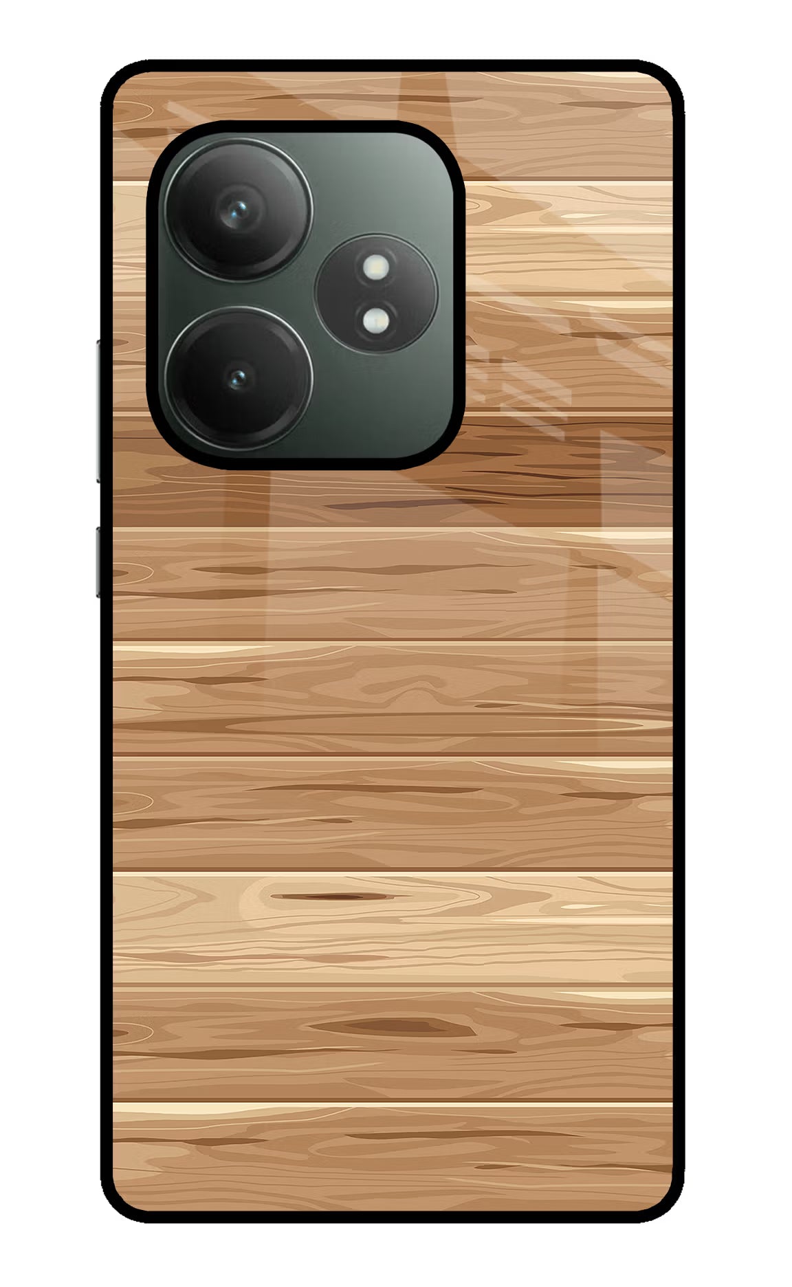 Wooden Vector Realme GT 6T 5G Glass Case Back Cover by Casekaro