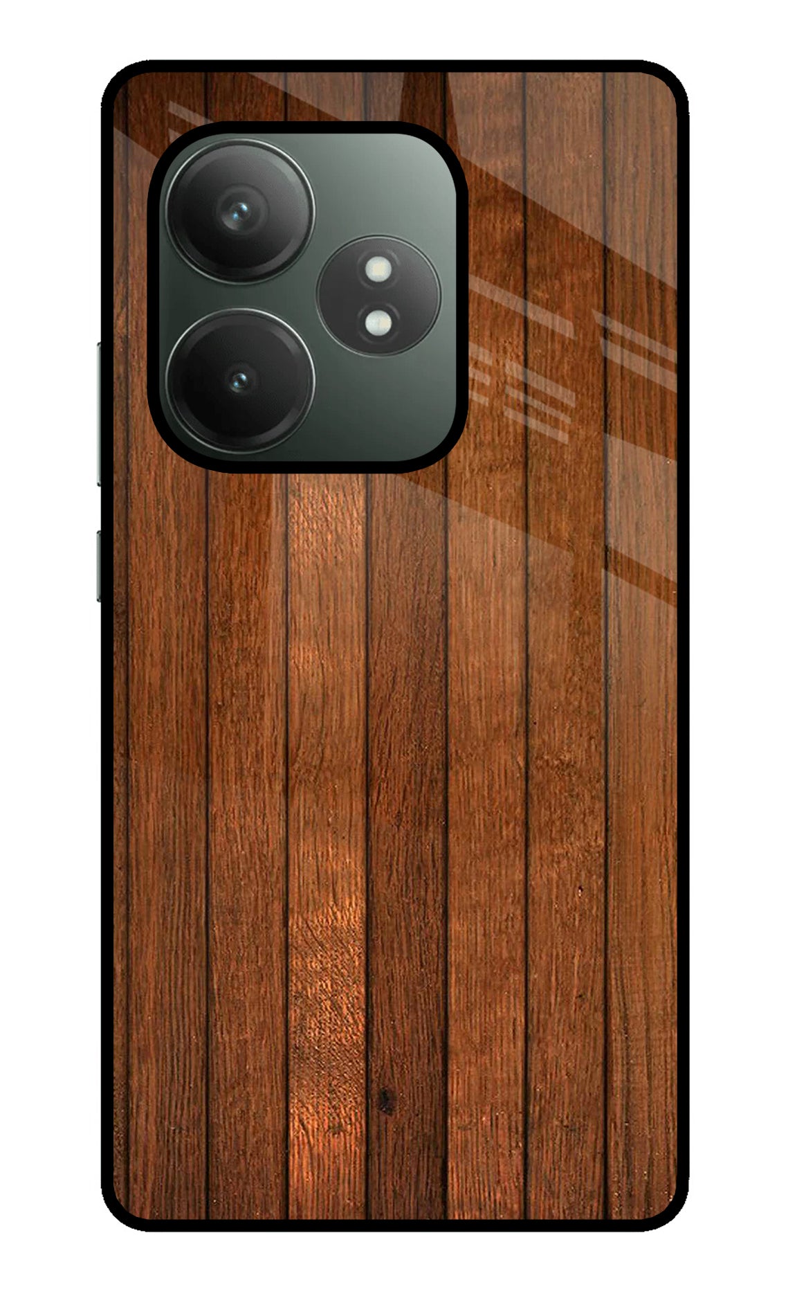 Wooden Artwork Bands Realme GT 6T 5G Glass Case