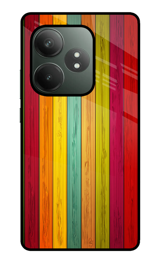 Multicolor Wooden Realme GT 6T 5G Glass Case