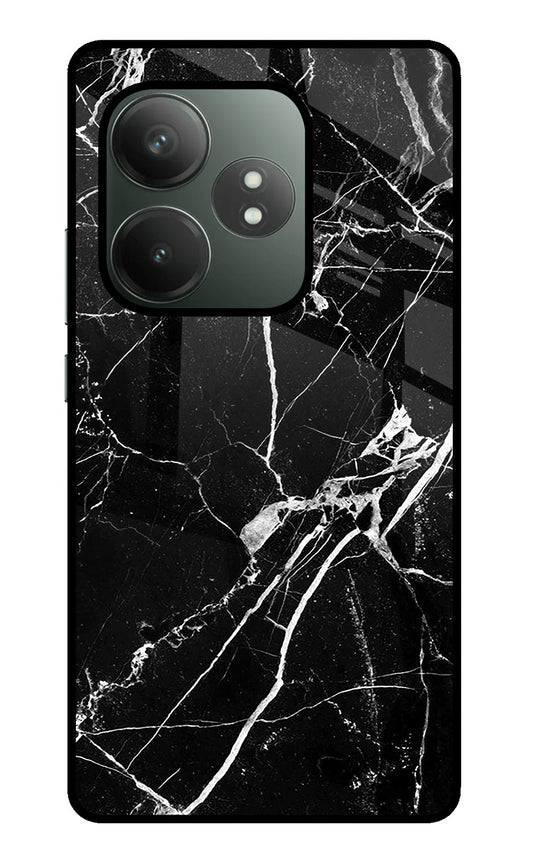 Black Marble Pattern Realme GT 6T 5G Glass Case