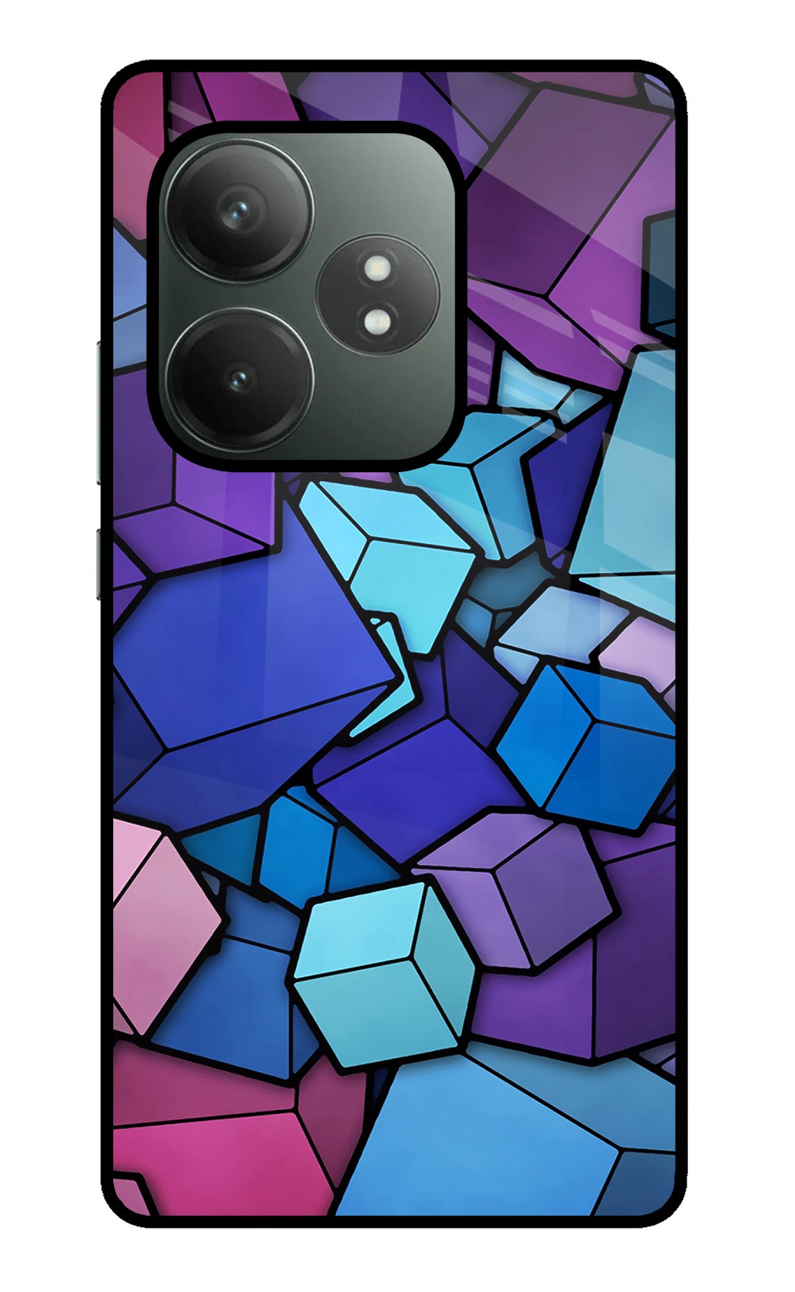 Cubic Abstract Realme GT 6T 5G Glass Case