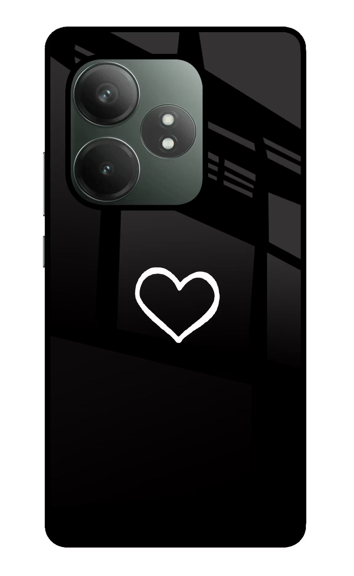 Heart Realme GT 6T 5G Glass Case Back Cover by Casekaro