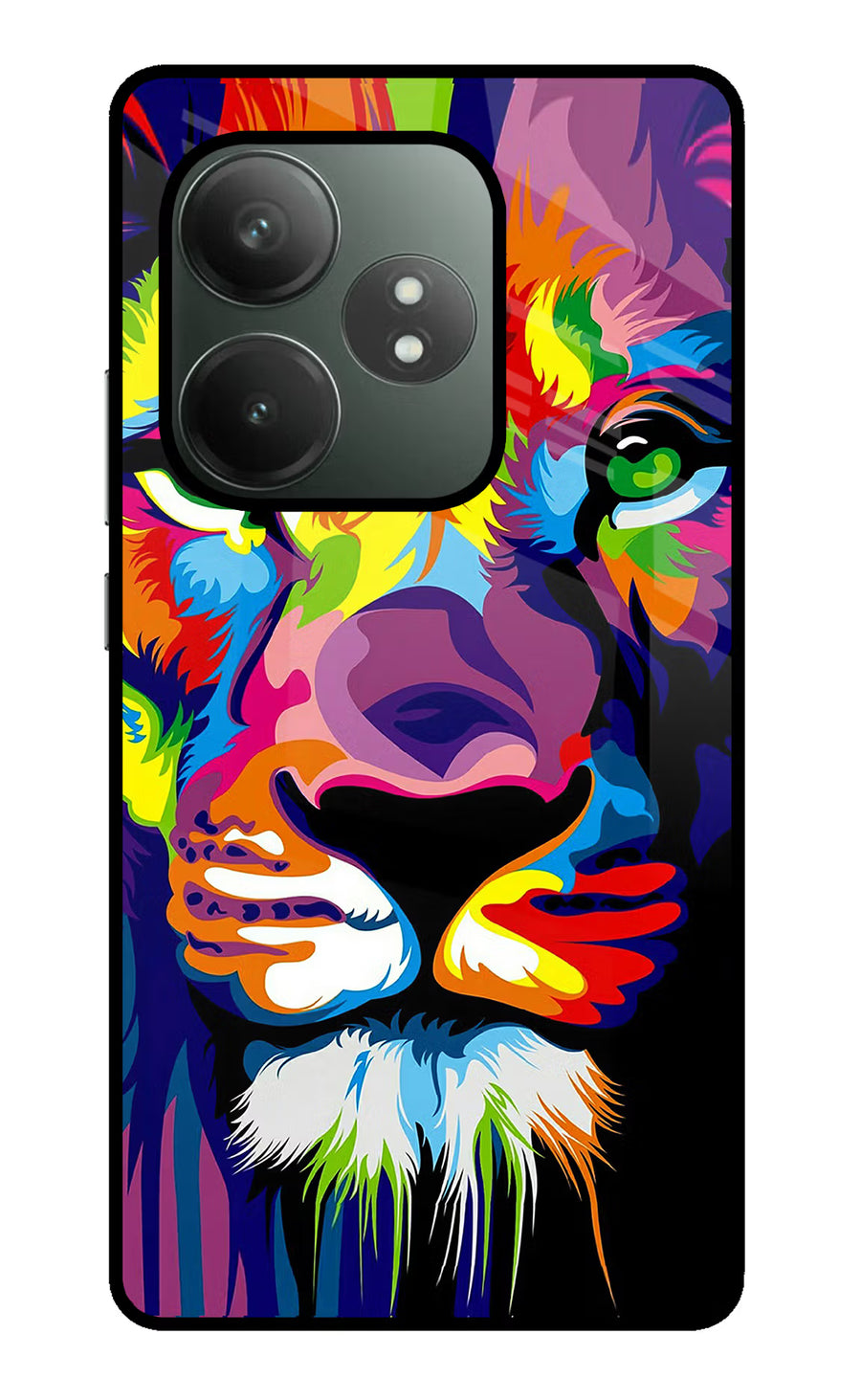 Lion Realme GT 6T 5G Back Cover, Glass case