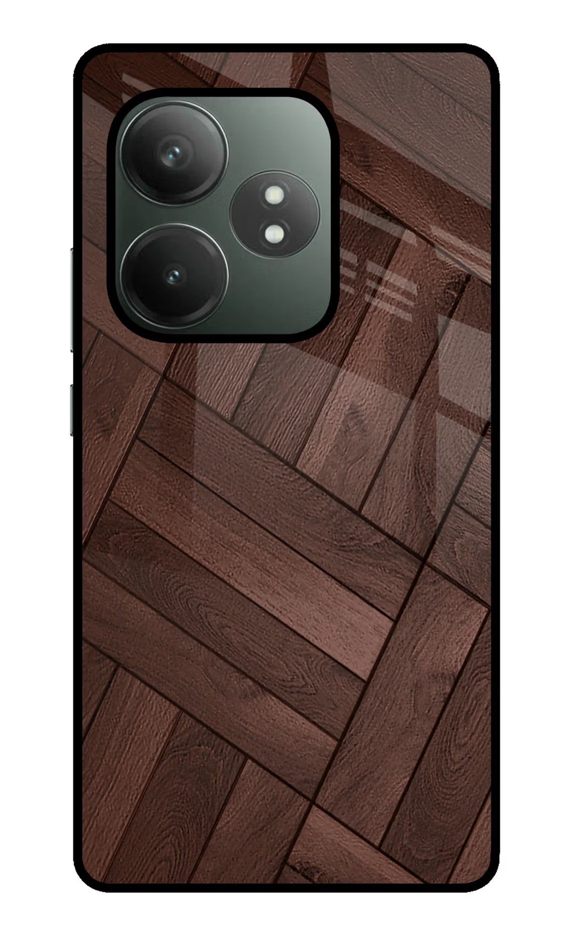 Wooden Texture Design Realme GT 6T 5G Glass Case Back Cover by Casekaro