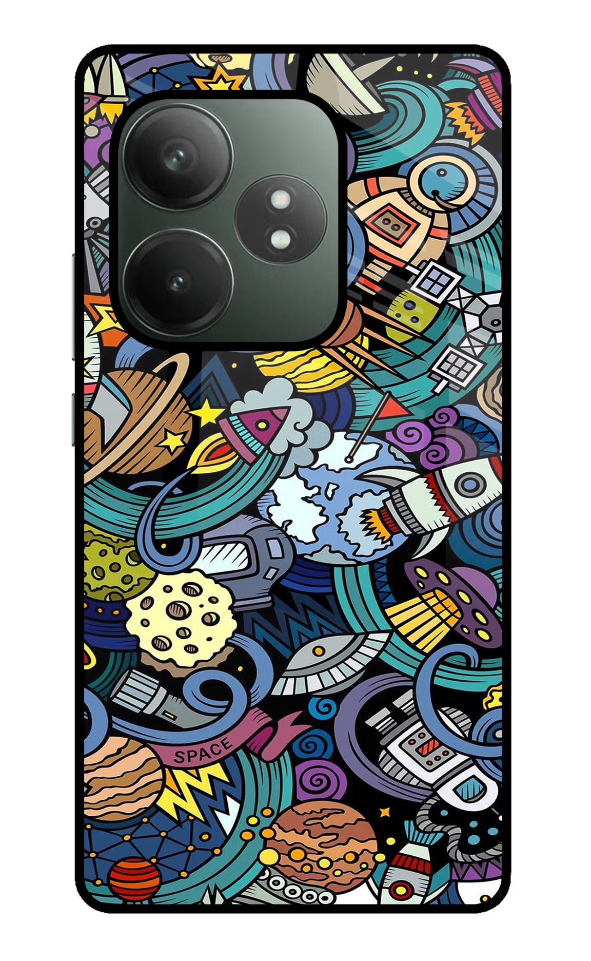 Space Abstract Realme GT 6T 5G Glass Case Back Cover by Casekaro