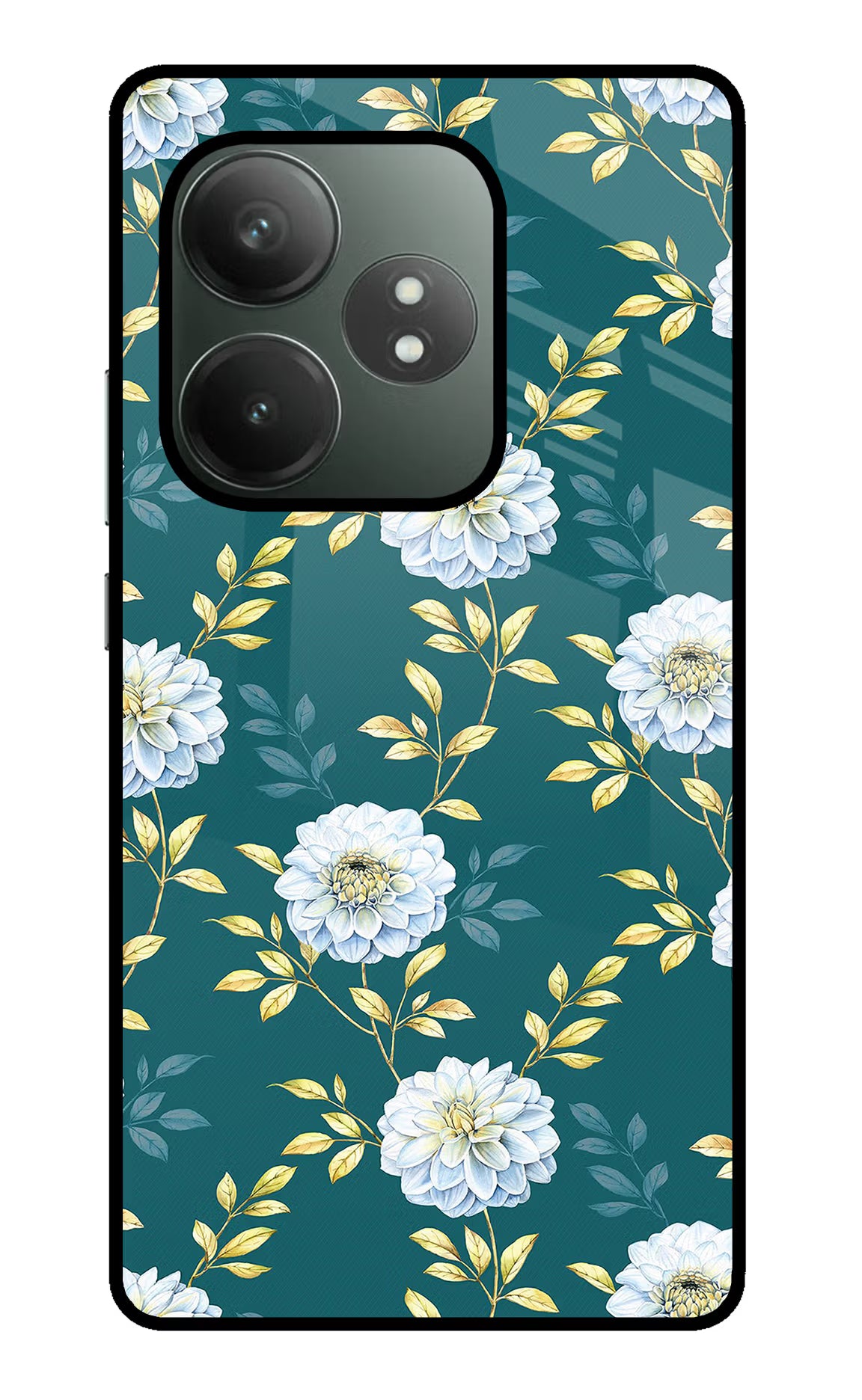 Flowers Realme GT 6T 5G Glass Case Back Cover by Casekaro